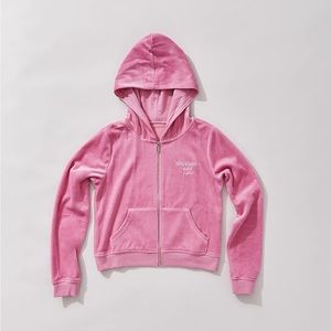 Juicy Couture x F21 Pink Zip Up Velour Sweater